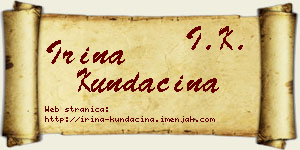 Irina Kundačina vizit kartica